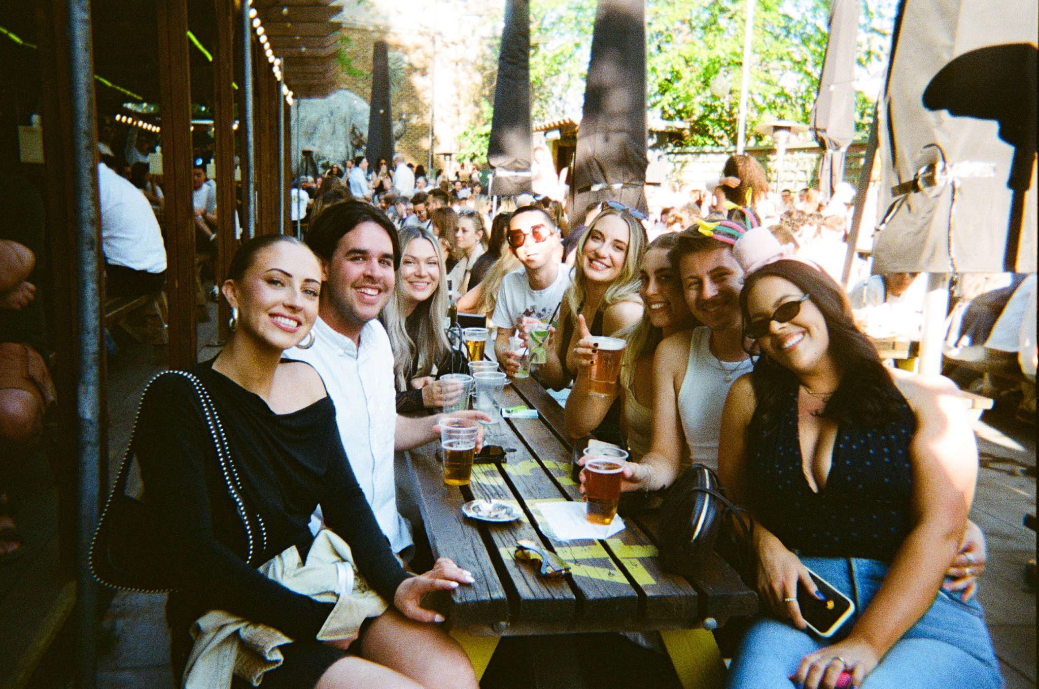 Photo of friends in the Duke of Edinburgh beer garden.