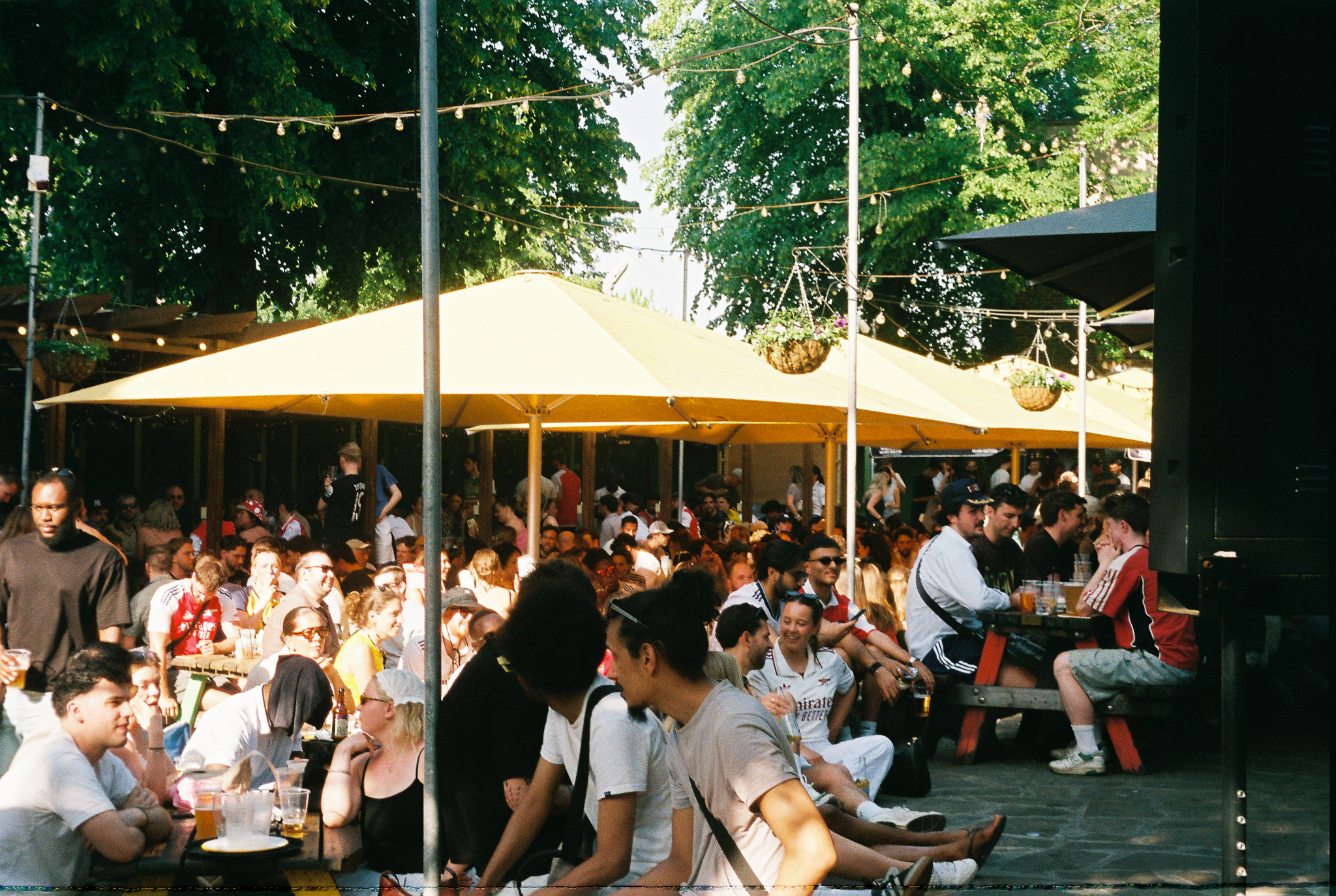 Photo of The Duke of Edinburgh beer garden on a sunny day.